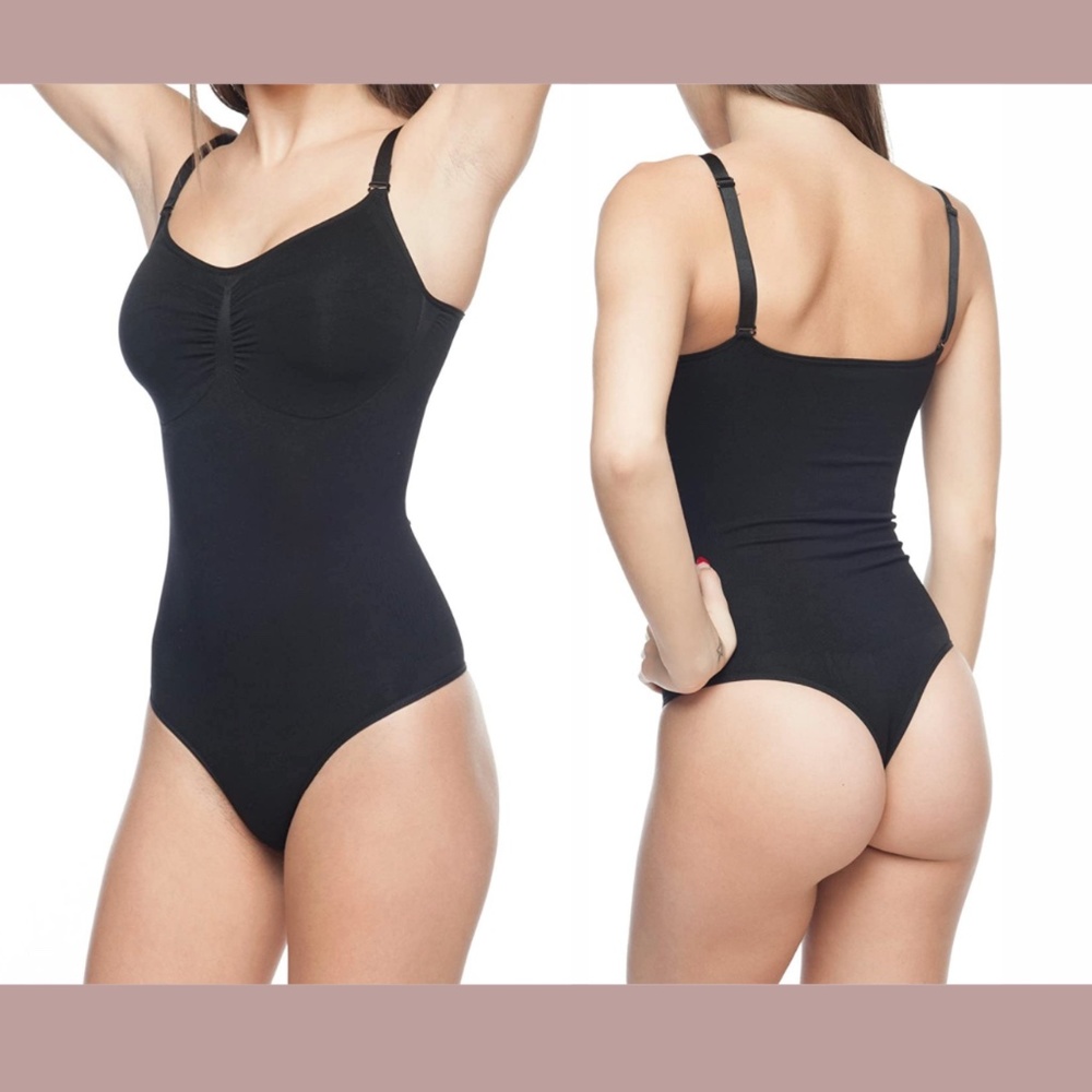 NWT‎ Body Beautiful [ S/M ] Shape Thong Bodysuit with Adjustable Straps